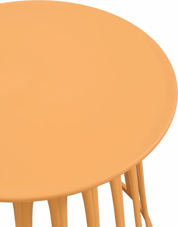 Tavolinë anësore, model shportë, ngjyrë mustard, 49.5x49.5x44 cm