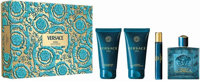 Set Eau de Parfum për meshkuj Versace Eros, 100ml, set 4 copë