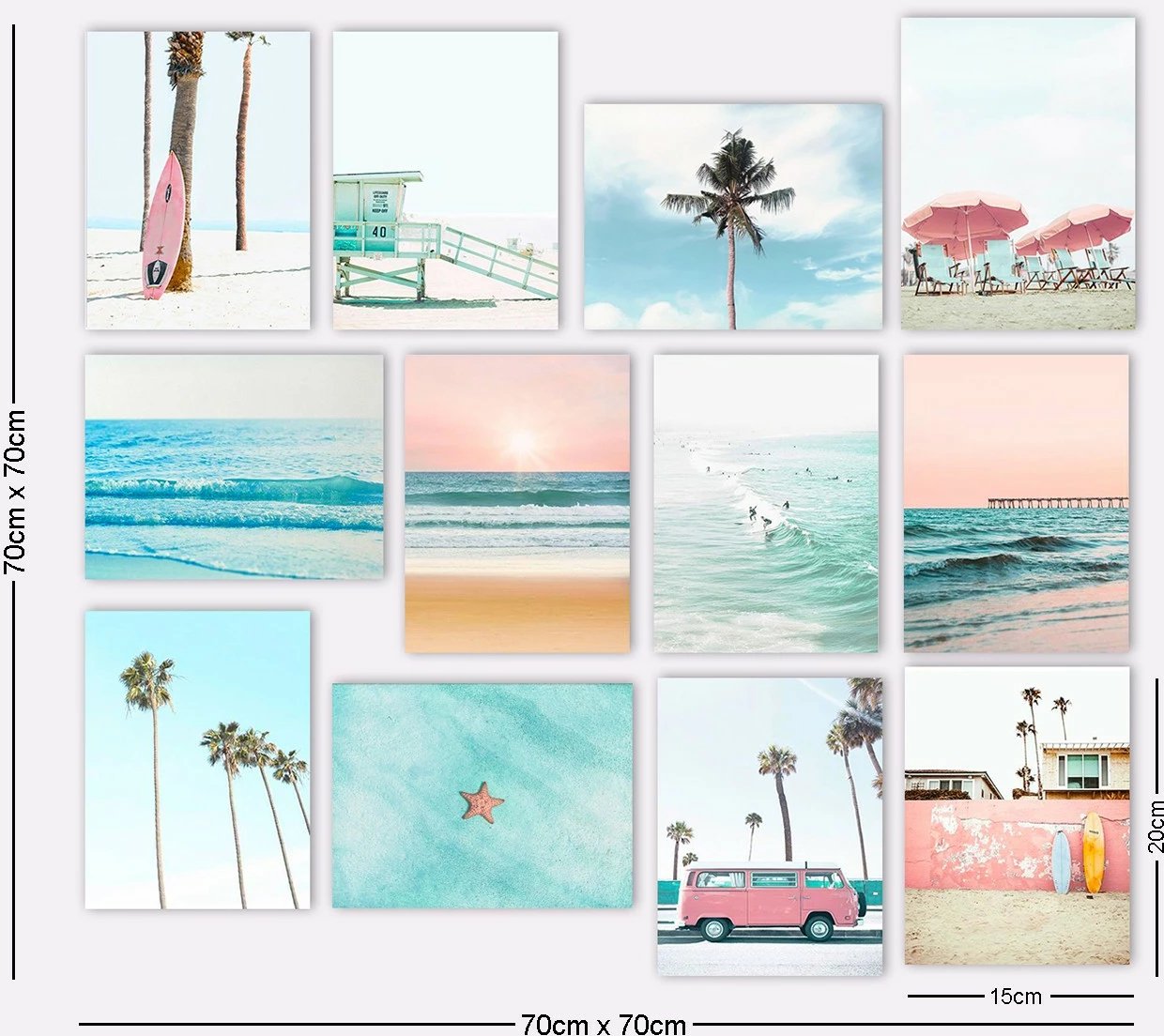 Set pikturash dekorative MDF, shumëngjyrëshe, 12 copë, Wallity, 12MDF04