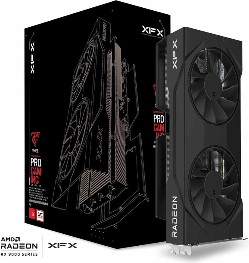 Kartelë grafike XFX Swift RX 9060XT OC, 8 GB, e zezë