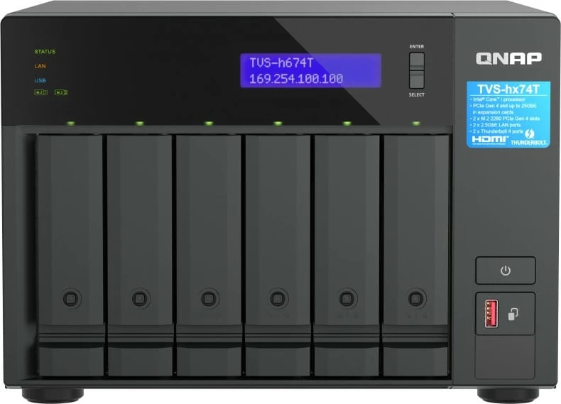 NAS QNAP TVS-h674T-i5-32G, Intel Core i5-12400, 72TB
