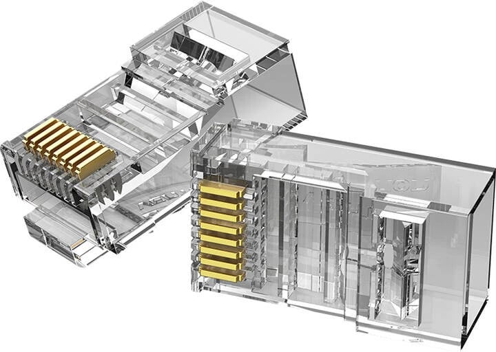 Set lidhës RJ45 CAT6 UTP Vention IDDR0-100, transparent, 100 copë