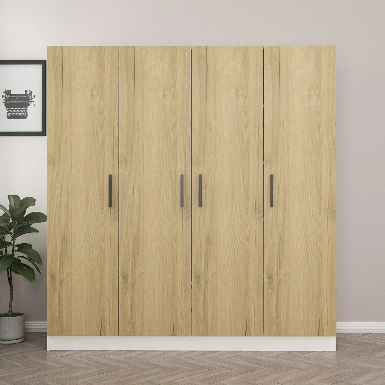 Dollap Skye Decor, ngjyrë arre dhe e bardhë, Kale - 3858