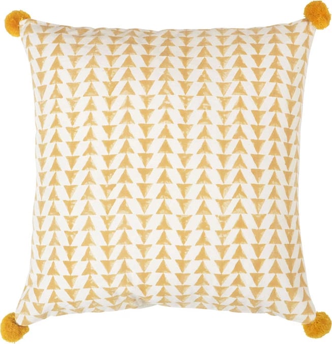 Jastëk dekorativ Dandi 2, pambuk, bardhë-verdhë, 45x45cm