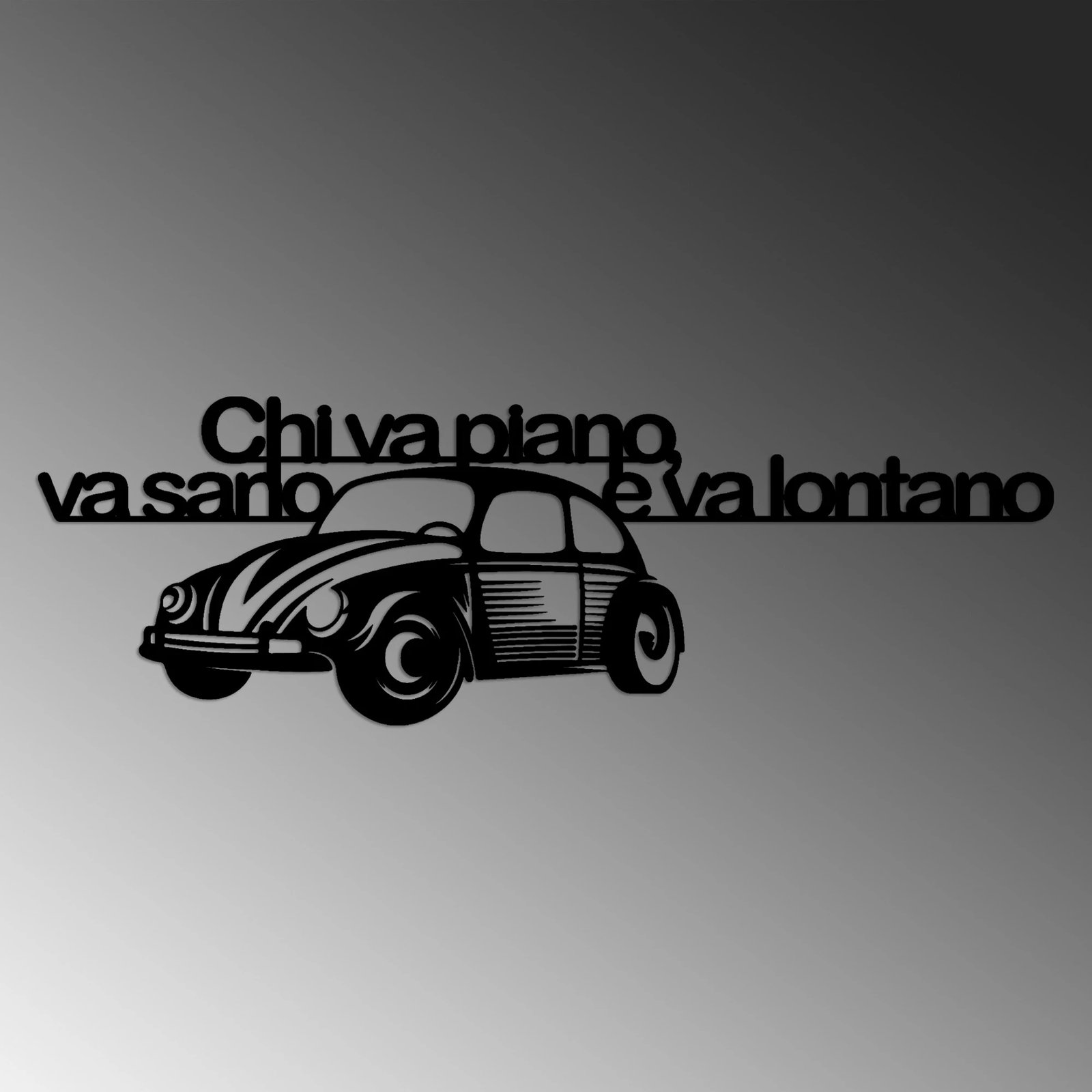 Aksesor dekorativ metalik për mur, Wallity Lontano 3, ngjyrë e zezë, 60x20cm