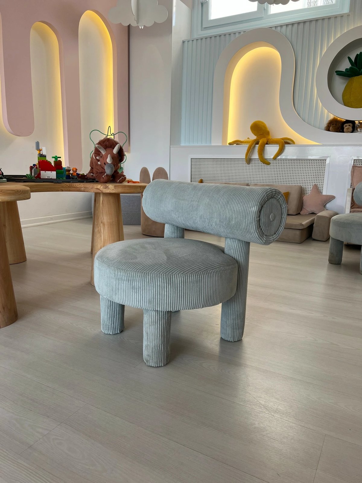 Karrige lounge Dino, ngjyrë kaltër