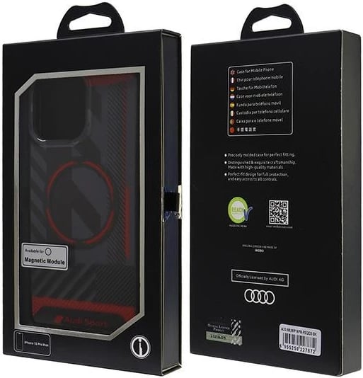 Mbështjellës Audi IML Sport MagSafe për iPhone 16 Pro Max 6.9", i zi