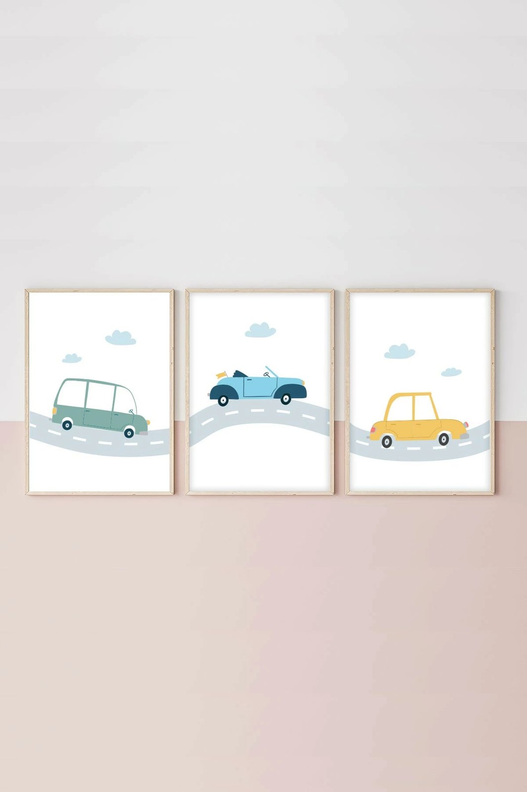 Pikturë dekorative me kornizë, 3 pjesë, Wallity, Huhu151, 70x50cm