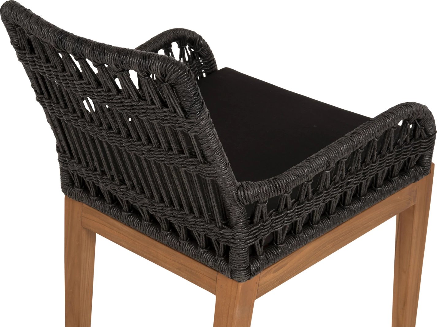 Karrige me krahë Stardom, dru teak, ngjyrë mjaltë, litar i zi, FH9760.03, 57x65x83cm