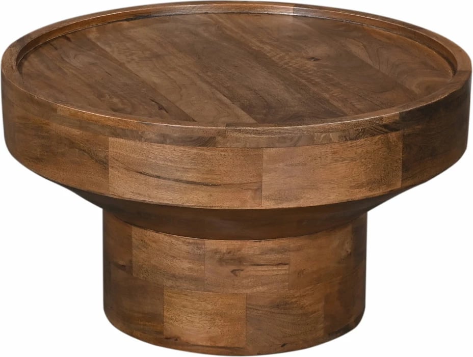 Tavolinë kafeje Dubai, dru mango, ngjyrë arre, 70x70x40 cm