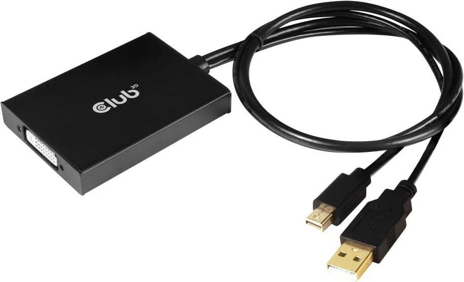 Adapter Mini DisplayPort në DVI-D Club3D, 0.6m, i zi