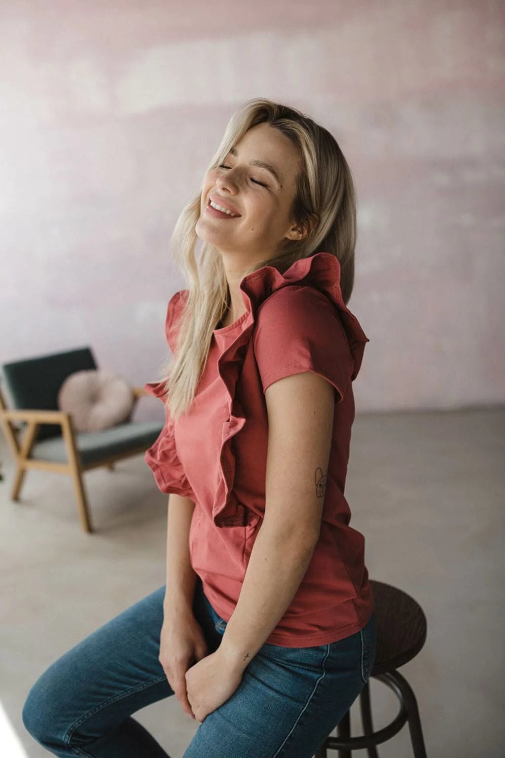 maicë për gjidhënie, milk & love Milky Waves, me mëngë të shkurtra, madhësi XL, kafe/rozë