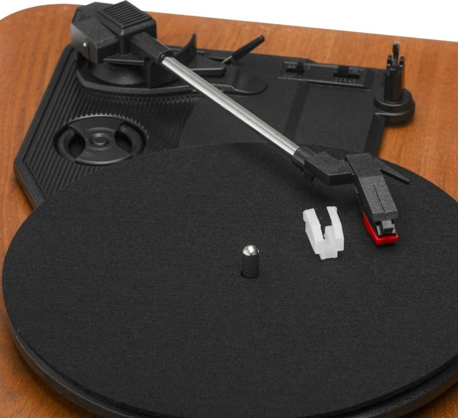 Gramofon Adler AD1915 me USB, Bluetooth, altoparlantë të integruar, i zi me pamje druri