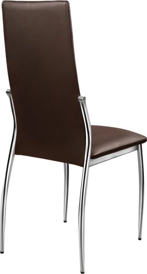 Karrige ngrënie Kim FH0080.05, ngjyrë kafe PU me kornizë metalike 45X55X99 cm, set prej 4 copë