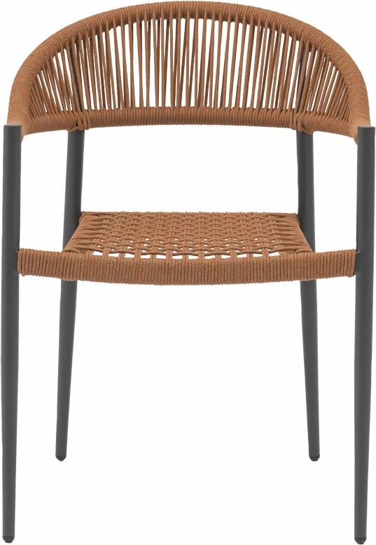 Karrige për kopsht Freiburg alumini, litar i zi, natyral, e kuqe tullë