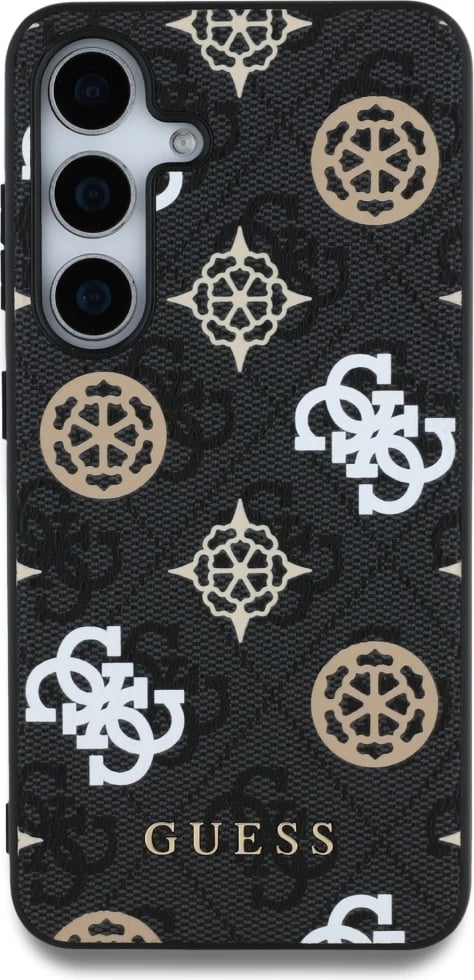 Mbështjellës Guess 4G Printed Colored Peony Pattern MagSafe për Samsung Galaxy S25, i zi Mbështjellës Guess 4G Printed Colored Peony Pattern MagSafe për Samsung Galaxy S25, i zi