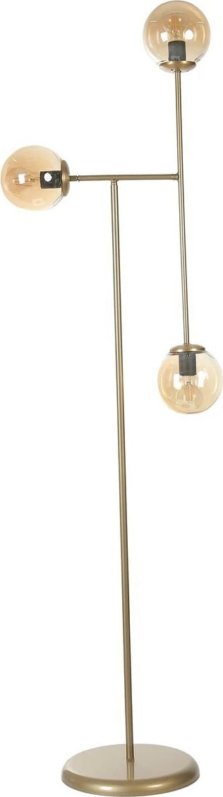 Llambë dyshemeje Opviq, 8821-1, metal dhe qelq, ngjyrë amber dhe ari