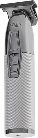 Makinë rroje trimmer Adler AD 2836, bateri 1400 mAh, teh qeramik me veshje titan gri, USB‑C, gjatësia pa kapak 0.9 mm, argjendtë, set me 4 krehra
