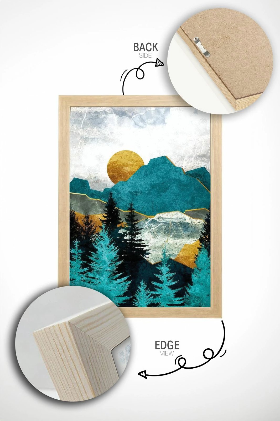 Pikturë dekorative me kornizë (2 copë), Wallity, Ersy2Lımodel25-Ahsap