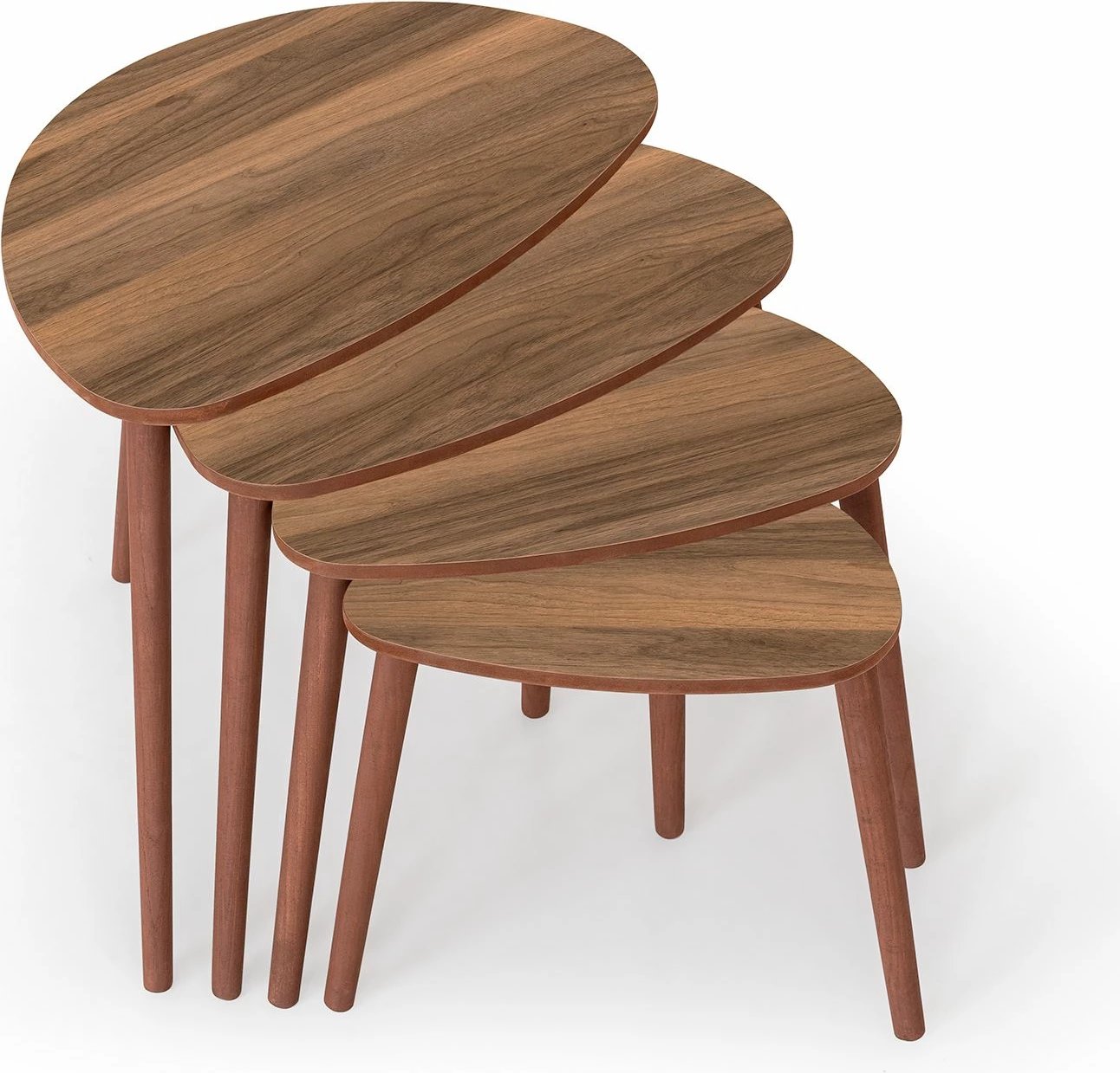 Set tavolinash të vendosshme (4 copë), Skye Decor, Nora, ngjyrë arre