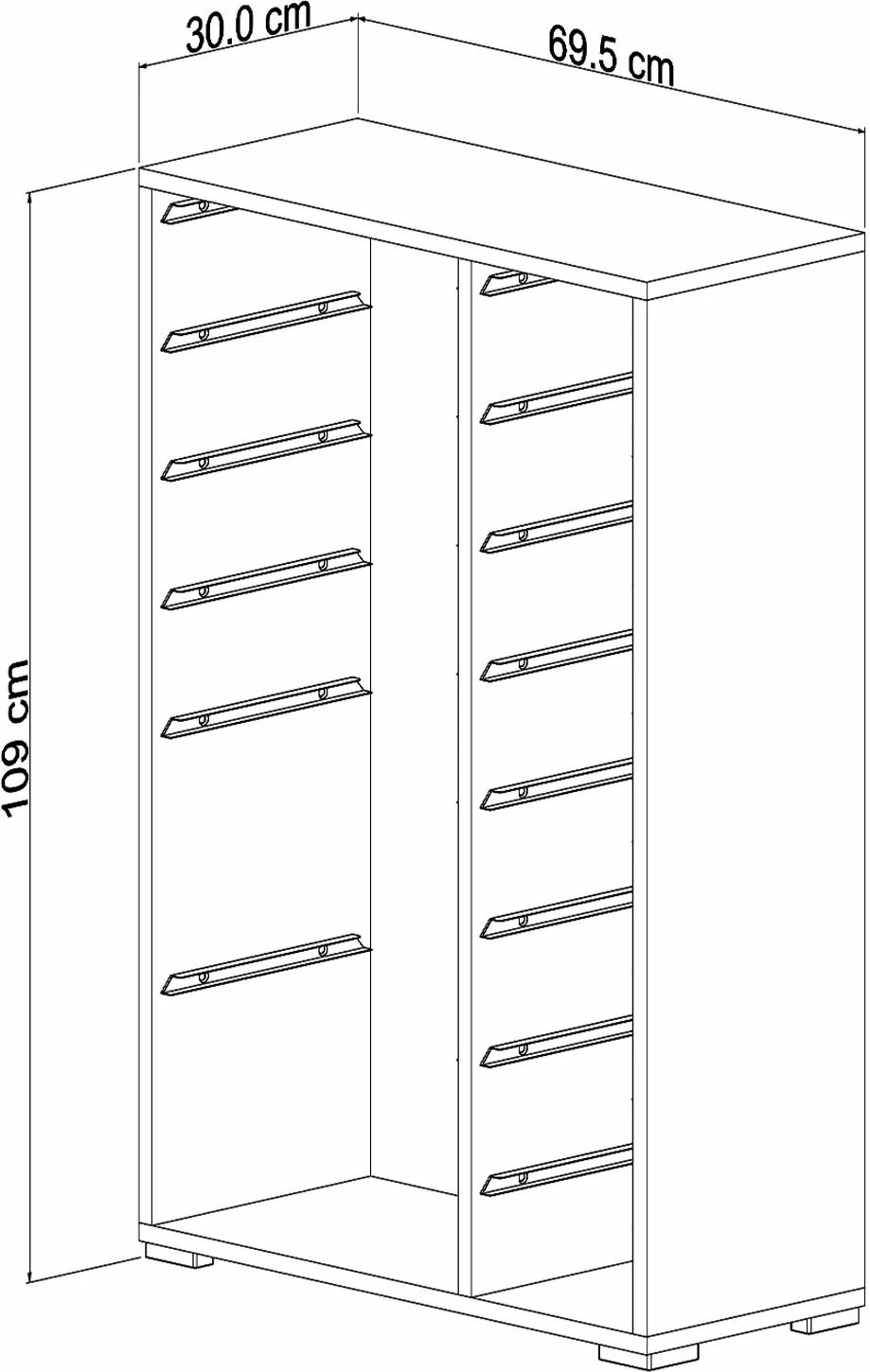 Dollap multifunksional Hanah Home, Rine 2D4K8U, i bardhë, gri