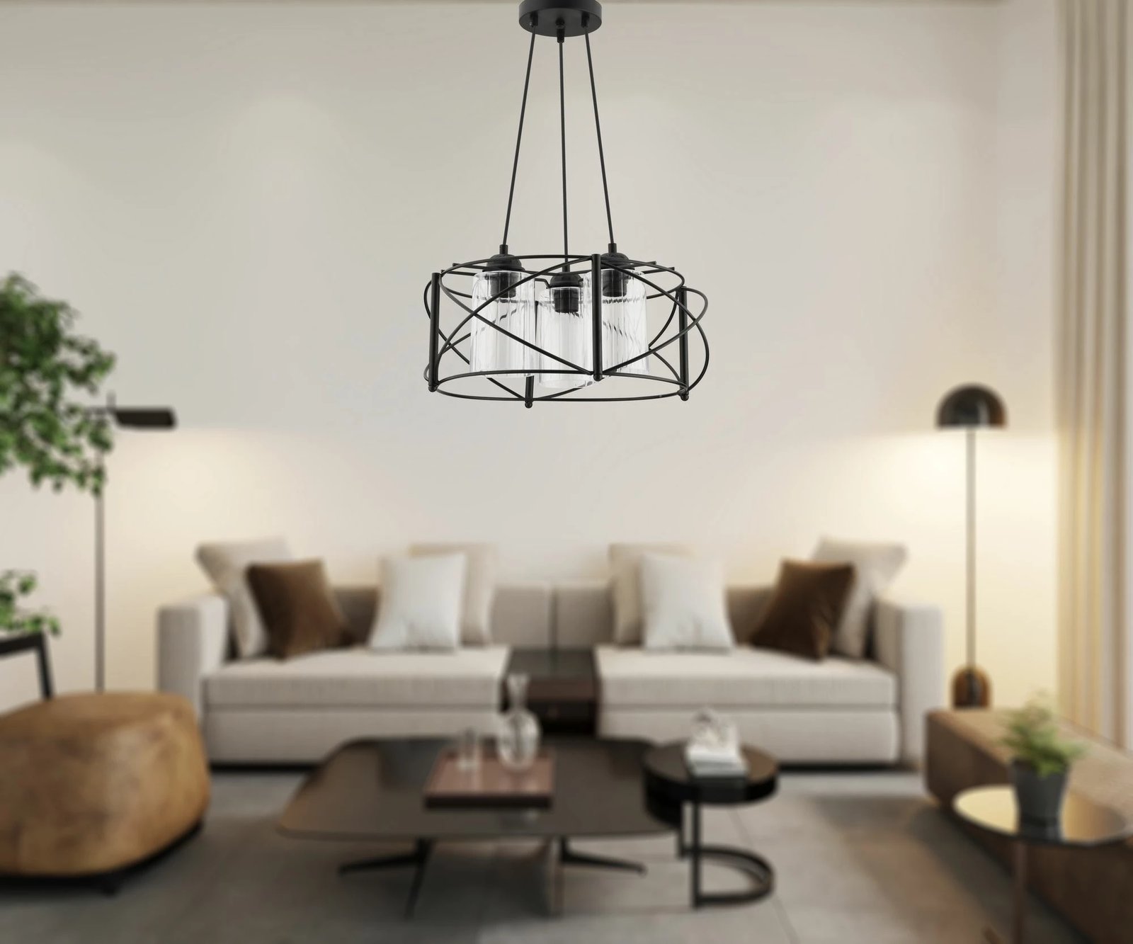 Llambë tavani Opviq, xham Dratkruh, e zezë, transparente