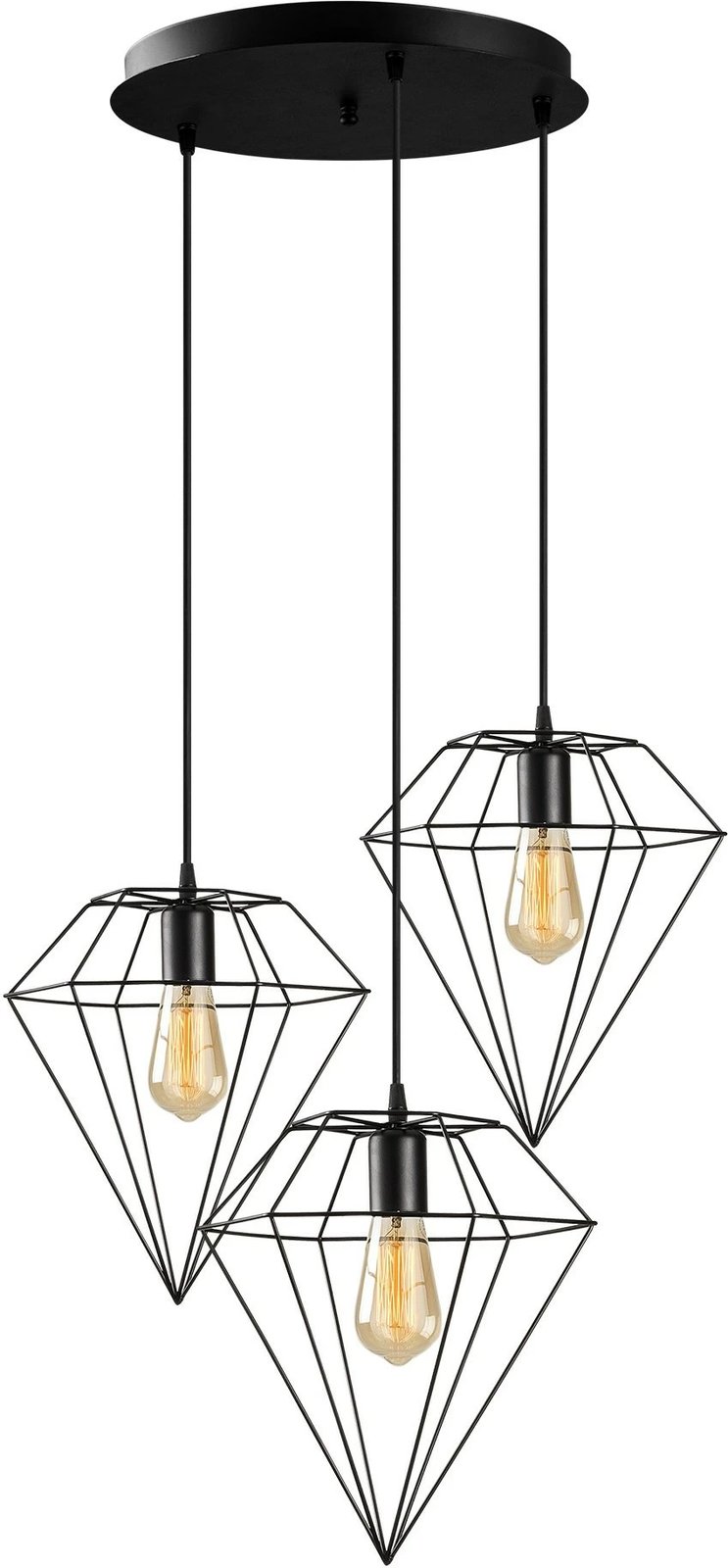 Llambë tavani Opviq Elmas - 6296, metal i zi, lartësi e rregullueshme