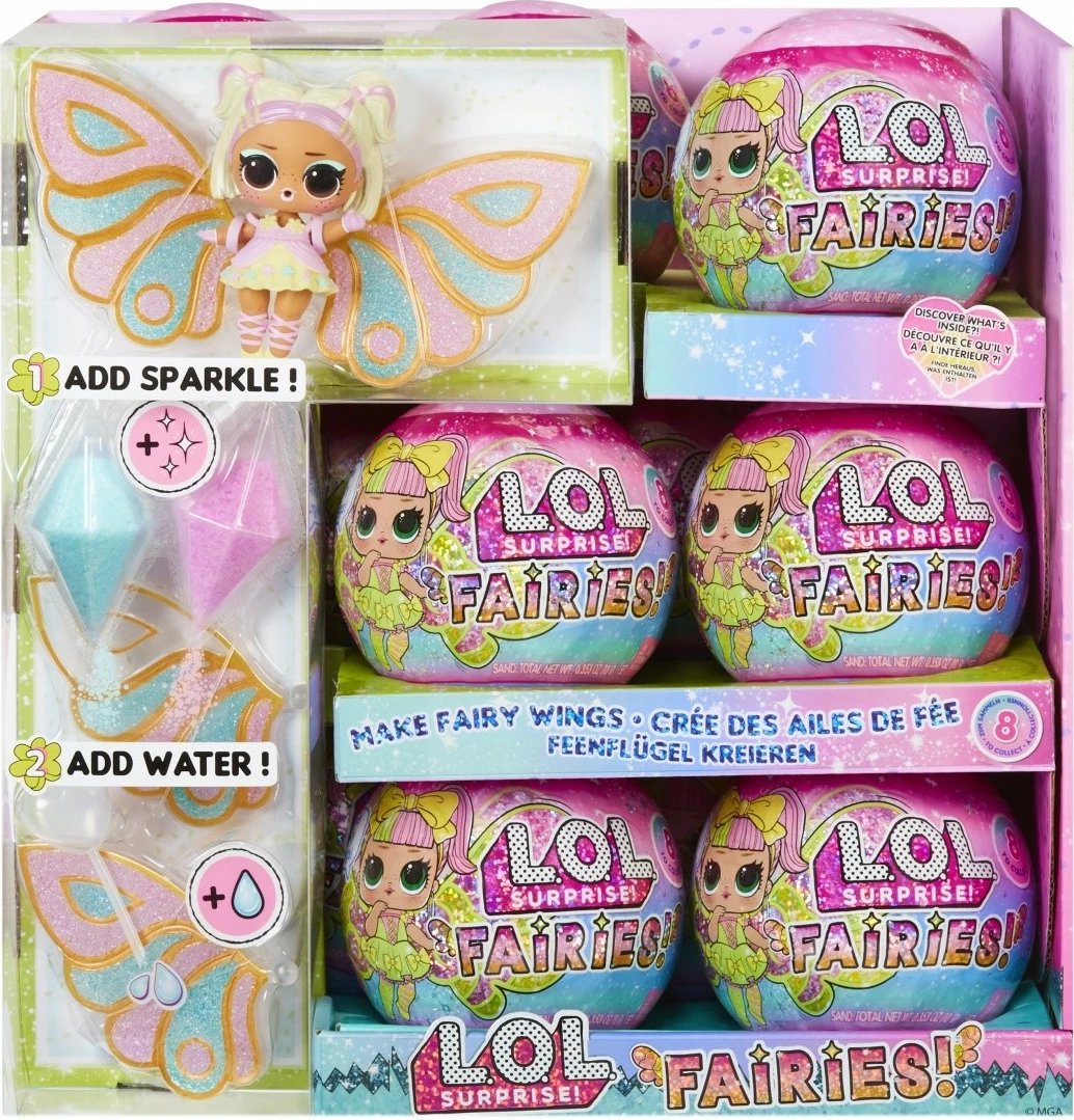 Set lodrash L.O.L. Surprise Fairy, MGA, 30 copë, me aksesorë dhe krahë zanash, për vajza
