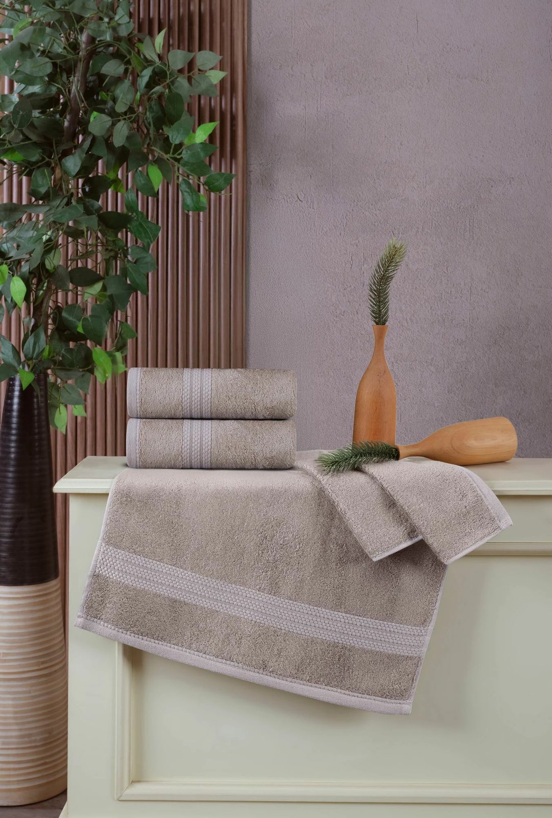 Set peshqirësh për duar (2 copë), Mijolnir, Delux, ngjyrë kapuçino