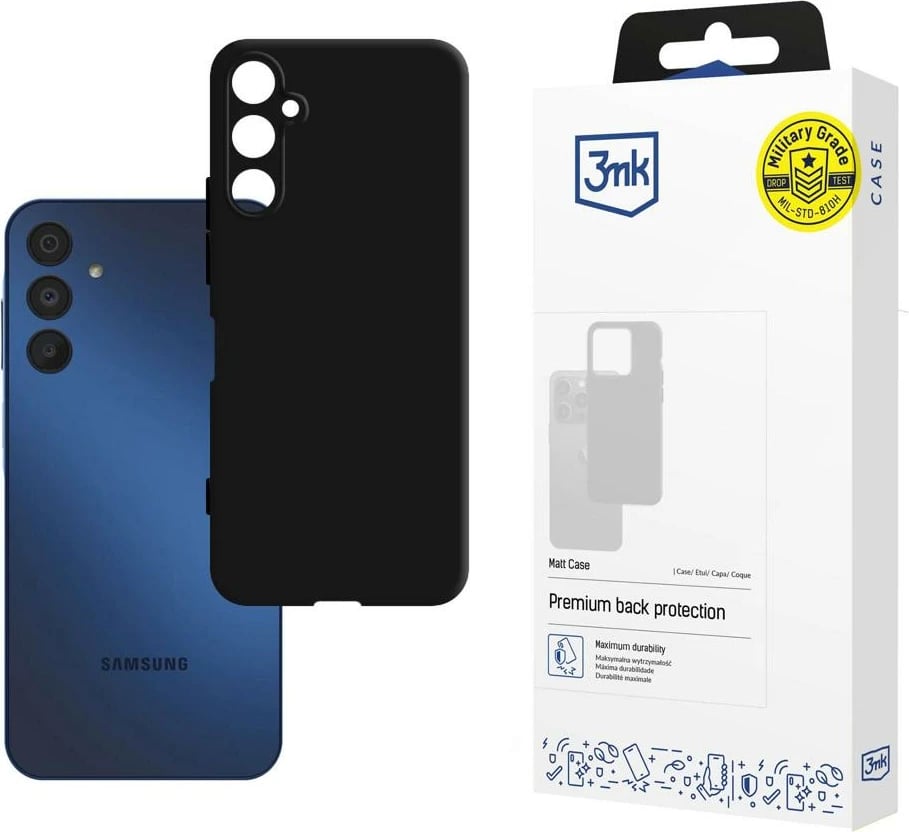 Mbështjellës 3mk Matt Case për Samsung Galaxy A15 5G, i zi Mbështjellës 3mk Matt Case për Samsung Galaxy A15 5G, i zi