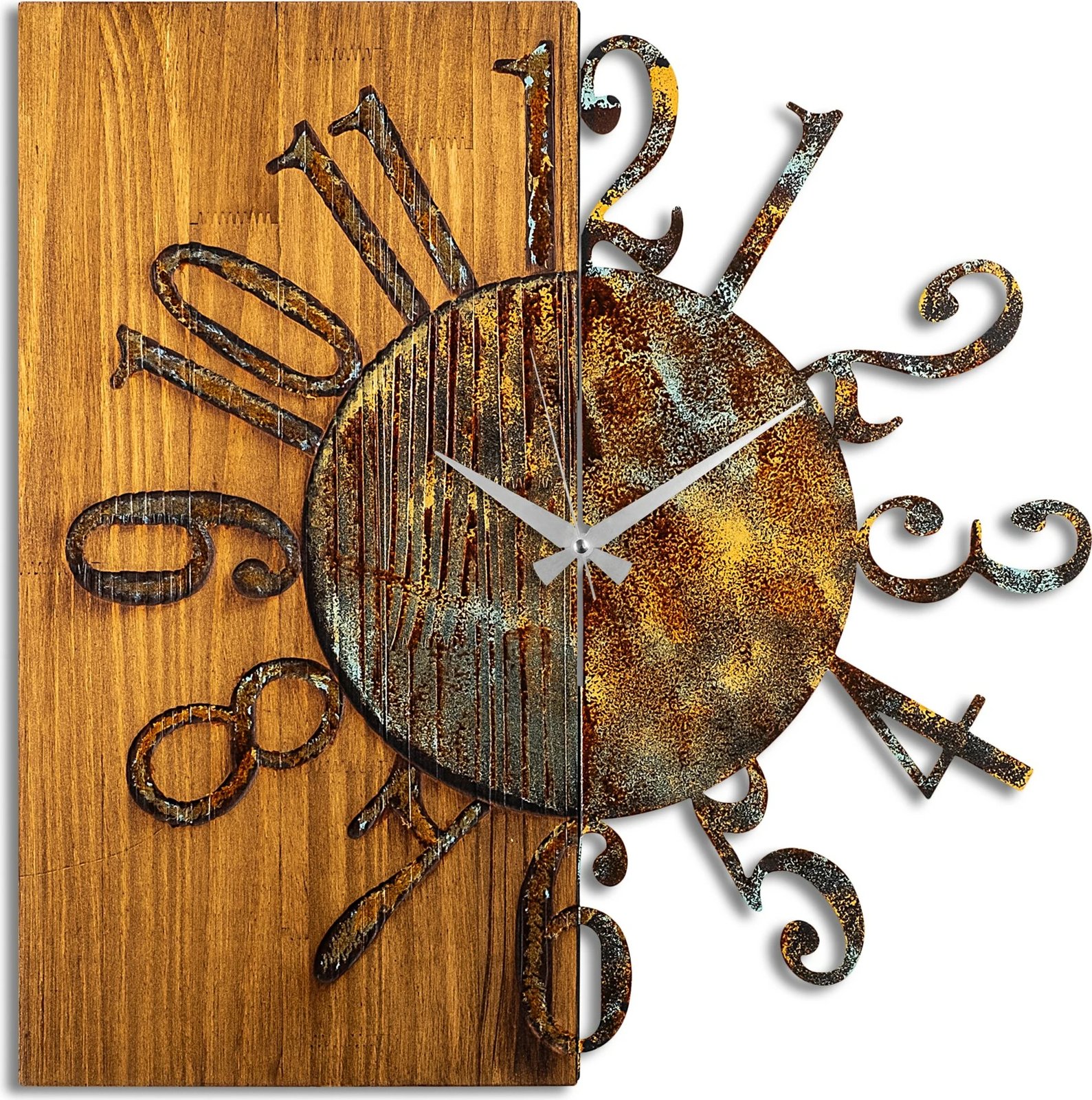 Orë muri dekorative prej druri Wallity, shumëngjyrëshe, 58x58x3 cm