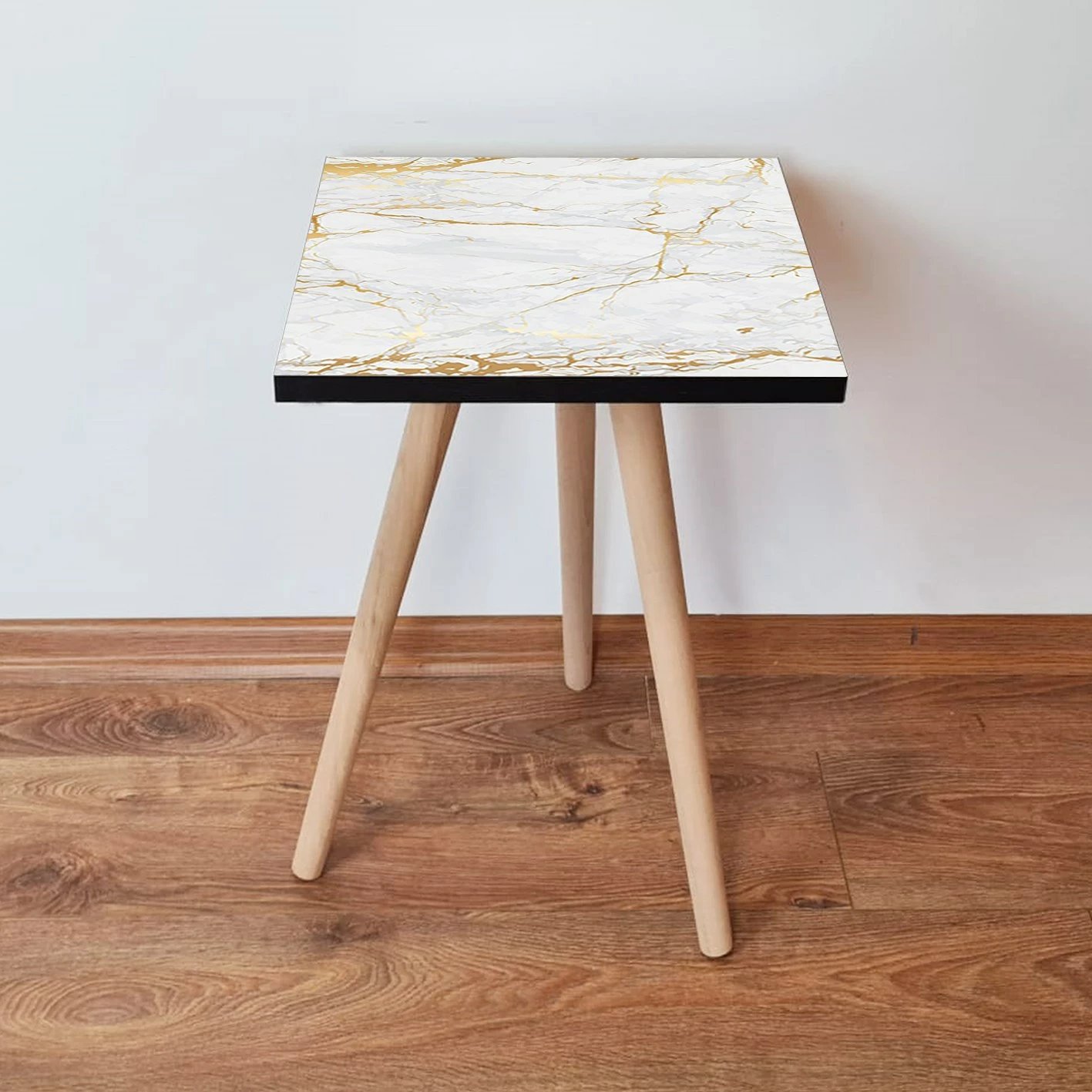 Tavolinë anësore Skye Decor, Shp183, e bardhë dhe ari