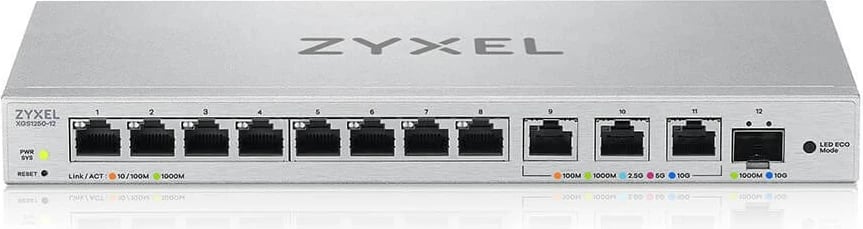 Switch Zyxel XGS1250-12, Managed, 10G Ethernet, Gri