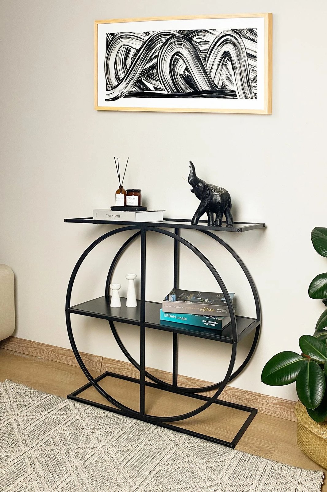 Komodë anësore Hanah Home, ngjyrë e zezë dhe fume