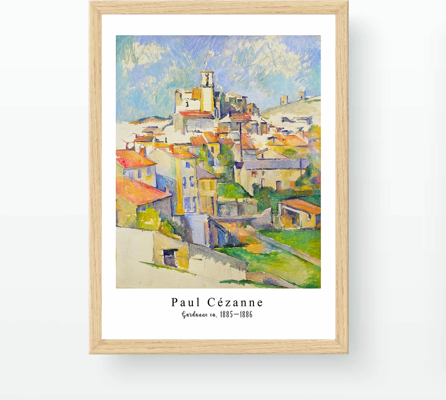 Pikturë dekorative me kornizë, Gardanne, shumëngjyrëshe, 55x75cm, Paul Cézanne, Wallity, NC2036335-5575