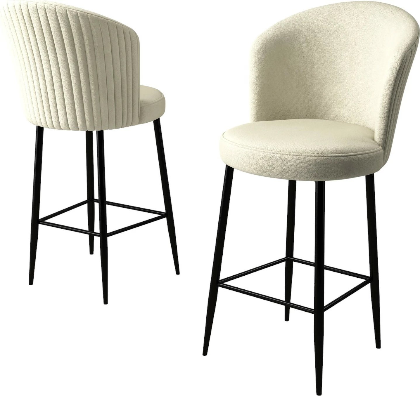 Set karrigesh për bar (4 copë), Hanah Home, Alte, krem dhe e zezë