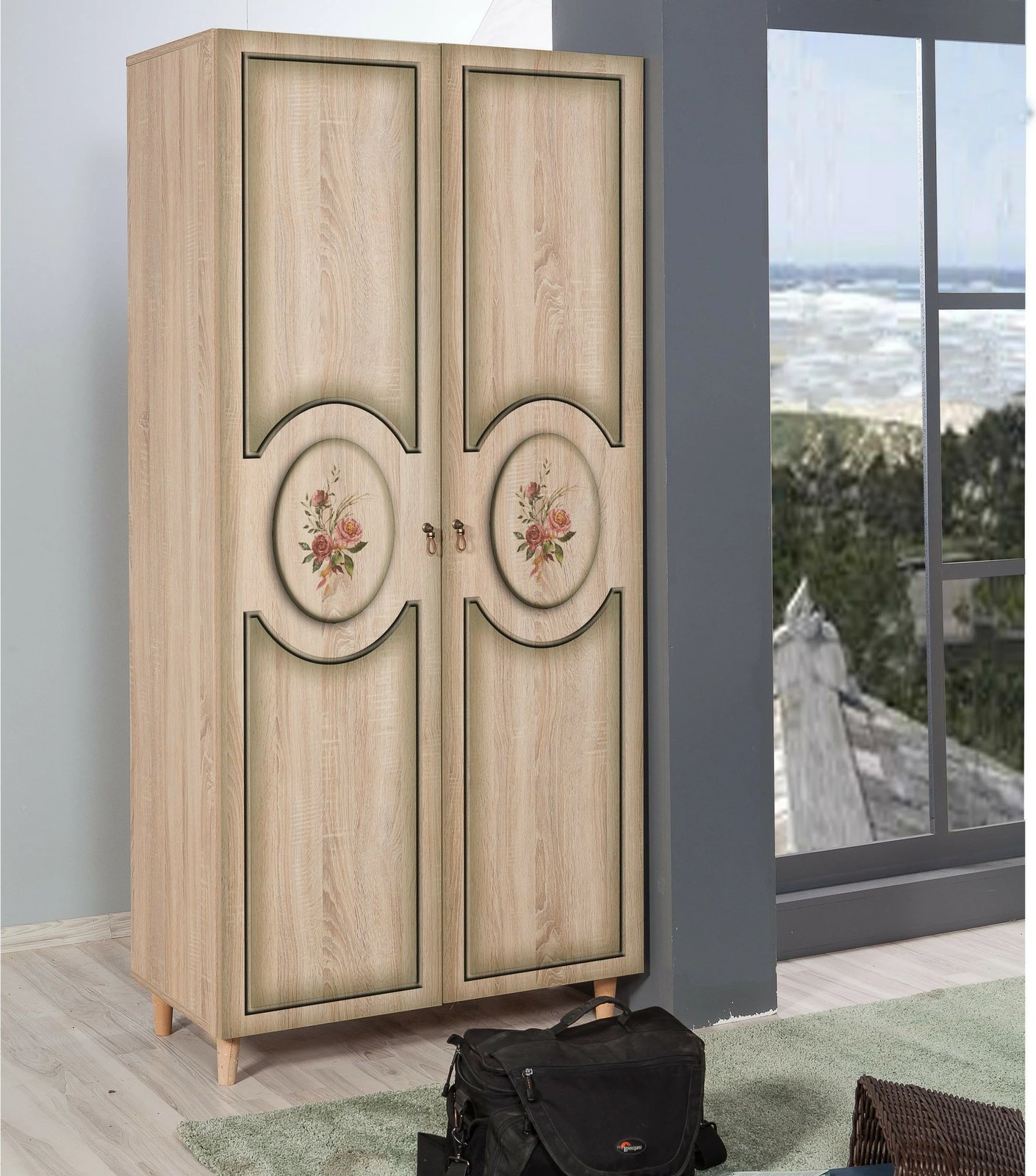 Dollap Hanah Home, model Stil - 421, ngjyrë lisi Sonoma