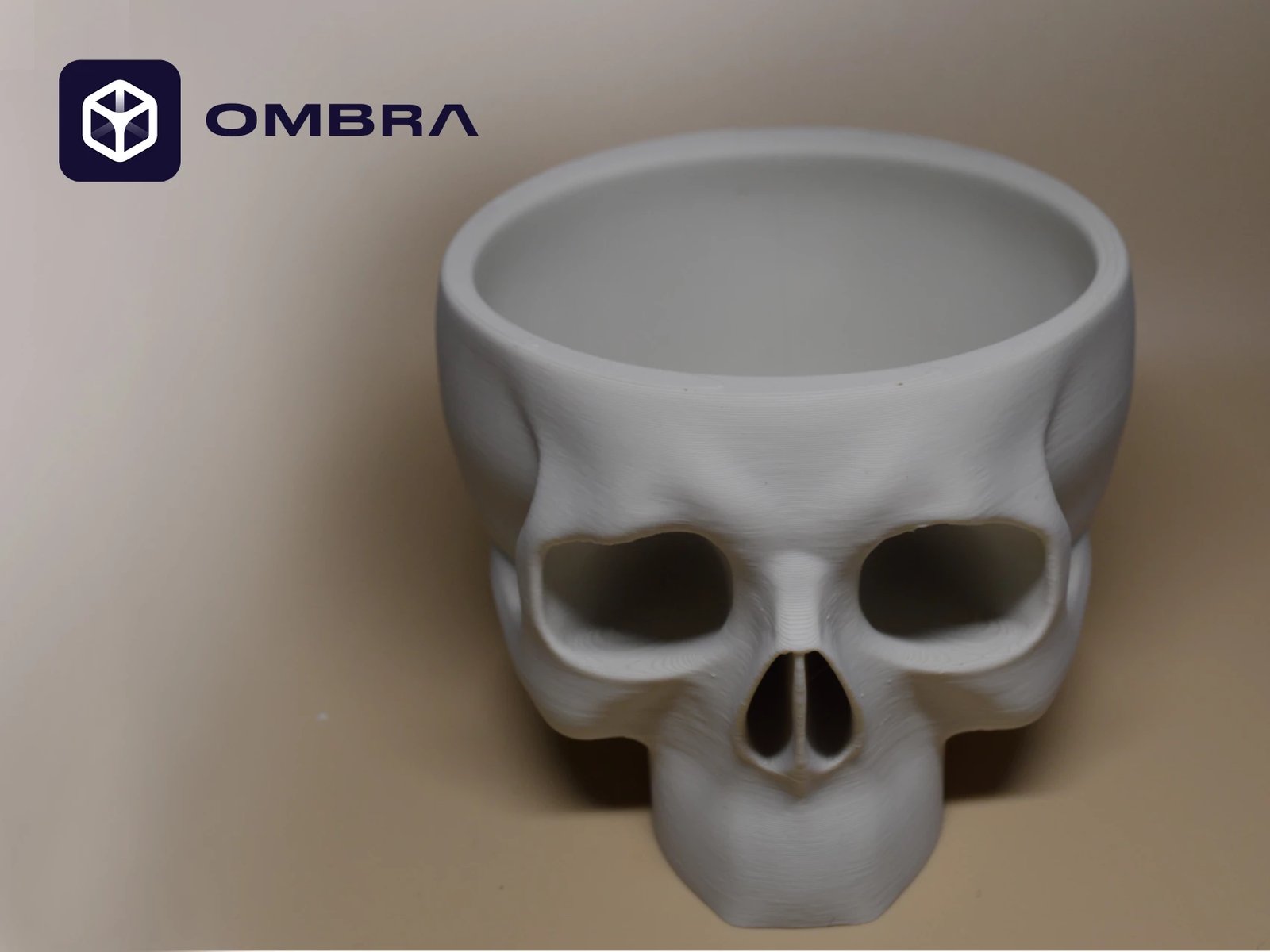 Mbajtëse Pjate në formë Kafke (Skull Bowl) - e bardhë