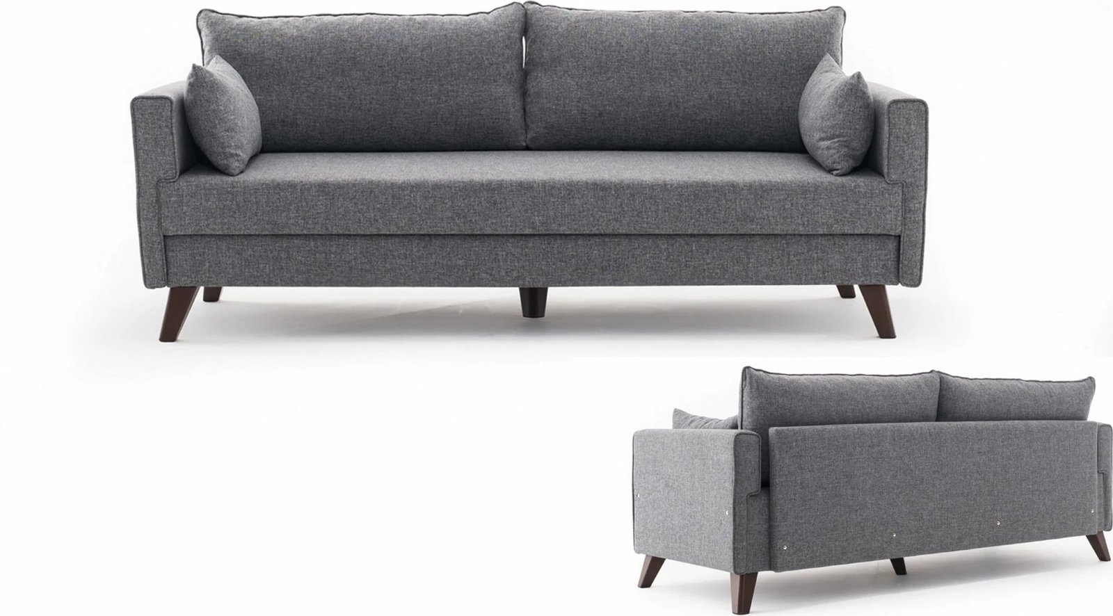 Divan-krevat trefësh, ngjyrë gri, Bella Sofa Bed
