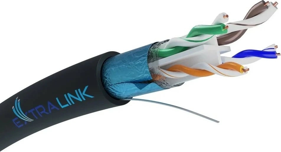 Kabllo rrjeti Extralink CAT6 FTP F/UTP, 25m, e zezë