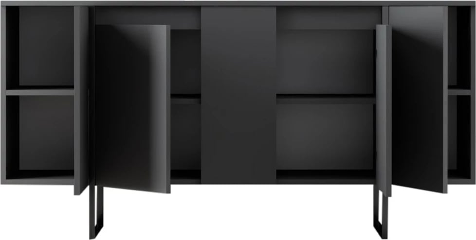 Konsolë moderne, ngjyrë antracit dhe e zezë, Skye Decor, 160x35x80 cm