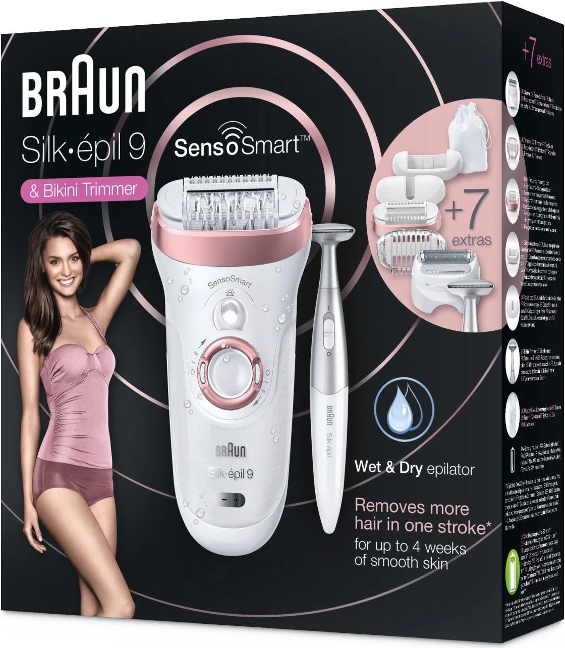 Epilator Braun Silk-épil 9-890 SensoSmart, për femra, bardhë-rozë