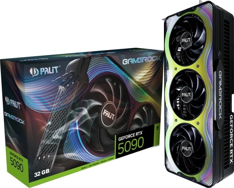 Kartelë grafike Palit GeForce RTX 5090 GameRock, 32 GB GDDR7, 512-bit