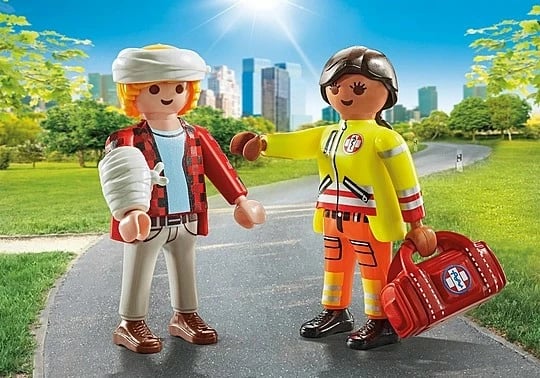 Set lodrash Playmobil Duo Pack 71506 Paramedic me pacient, plastikë