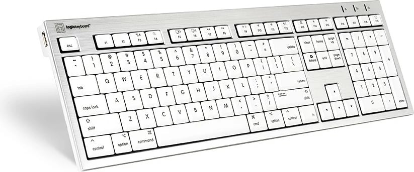 Tastierë LogicKeyboard ALBA UK për Mac, bardhë
