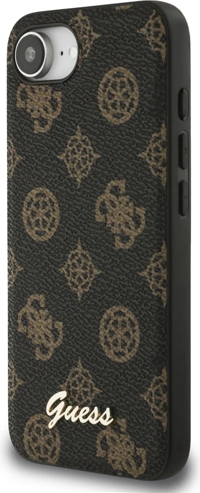 Mbështjellës Guess Peony Script Logo MagSafe për iPhone 16e, i zi Mbështjellës Guess Peony Script Logo MagSafe për iPhone 16e, i zi