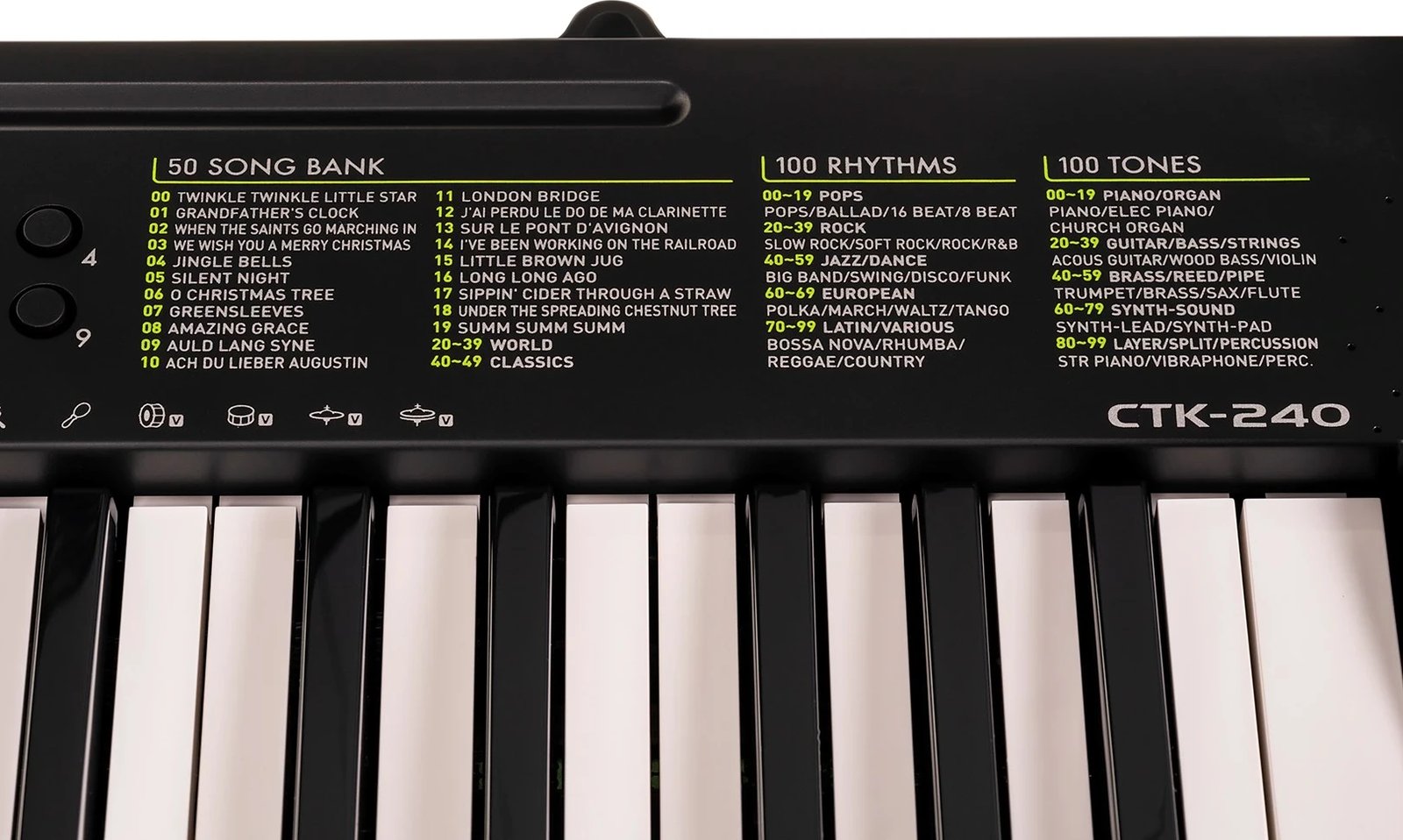 Tastierë MIDI Casio CTK-240, 49 çelësa, E Zezë dhe E Bardhë