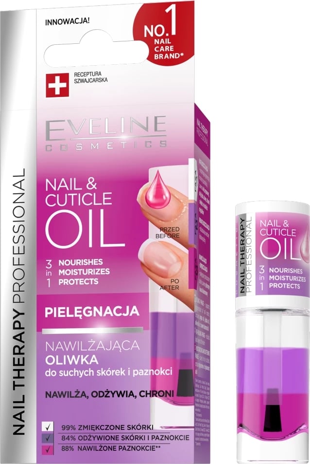 Vaj për kutikula dhe thonj Eveline Cosmetics Nail Therapy Professional Moisturizing Oil femra 8ml