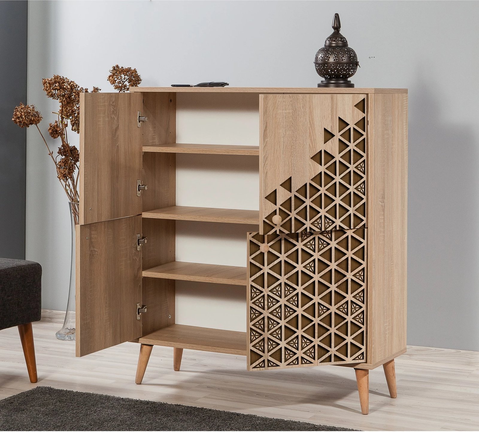 Dollap shumëpërdorimësh Multilux-124, ngjyrë lisi Sonoma