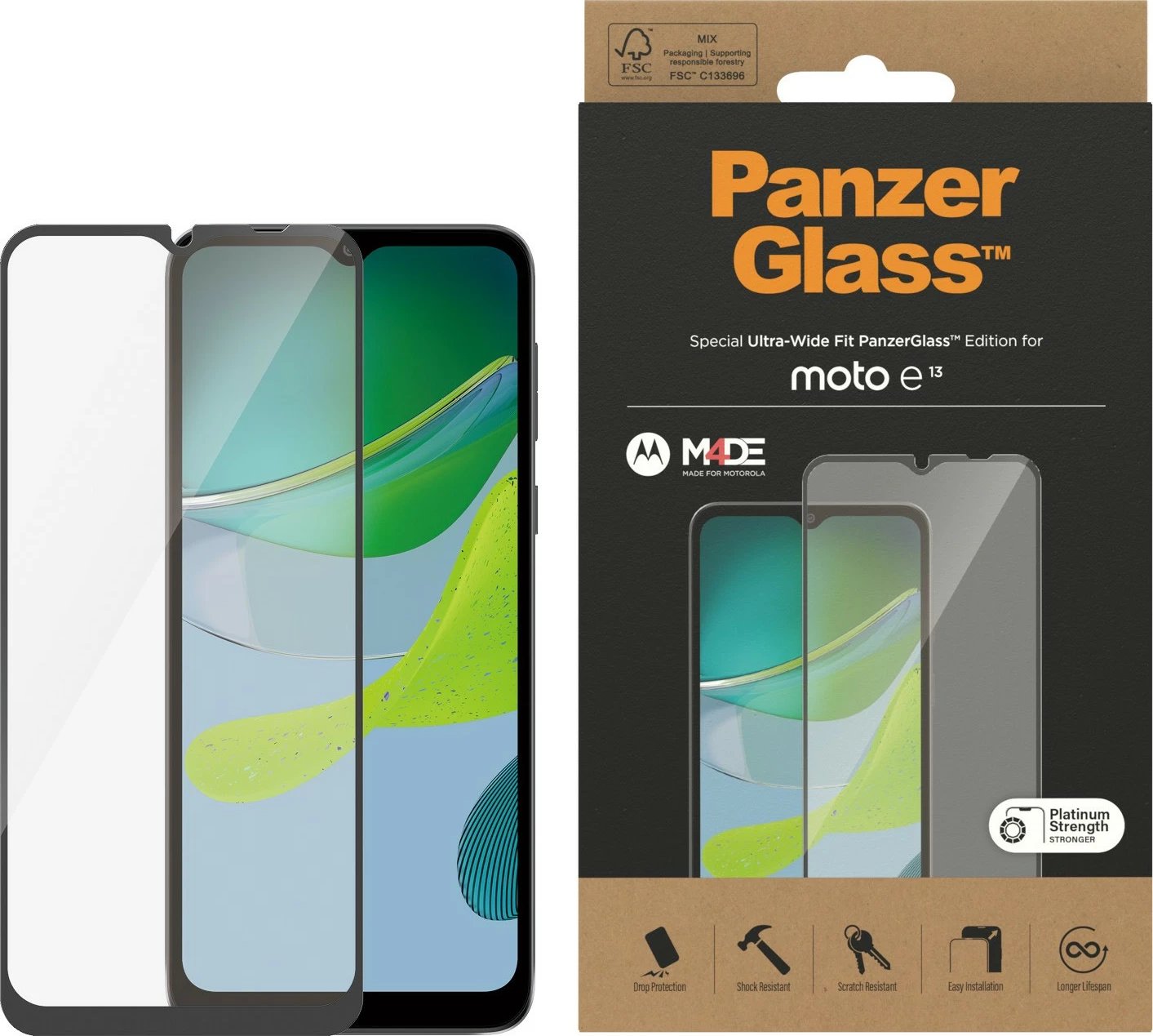 Mbrojtës ekrani PanzerGlass Motorola moto e13 UWF